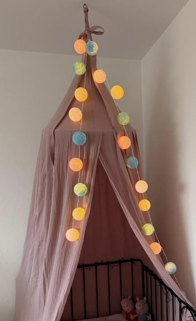 Lilimaus Kuschelecke baldakijn set met kussen muslin beige