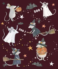 Hartendief Muizen en spoken muursticker Halloween 32 cm