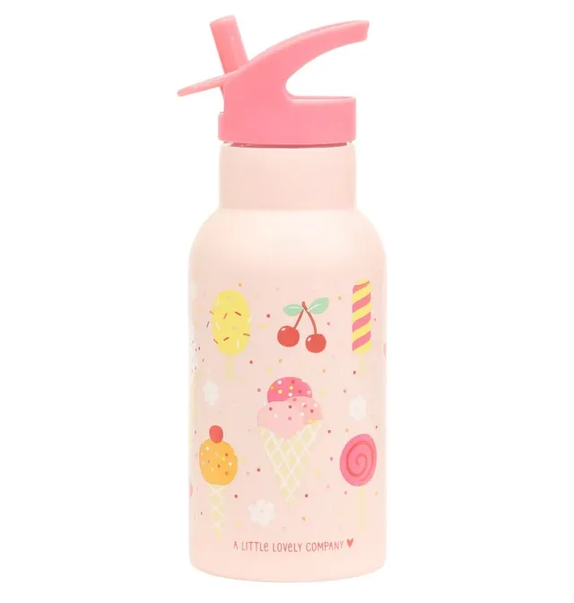 A Little Lovely Company IJsjes RVS drinkfles 350 ml roze koel