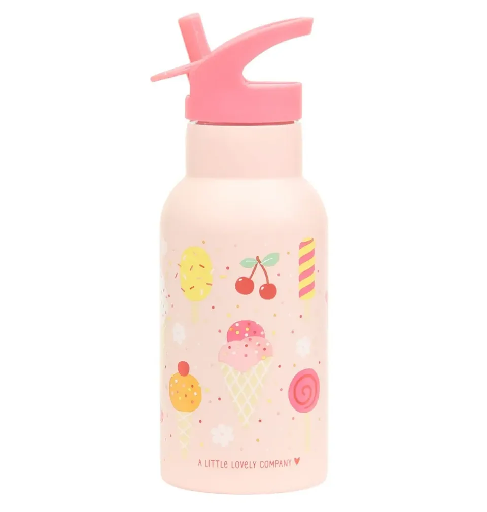 A Little Lovely Company IJsjes RVS drinkfles 350 ml roze koel