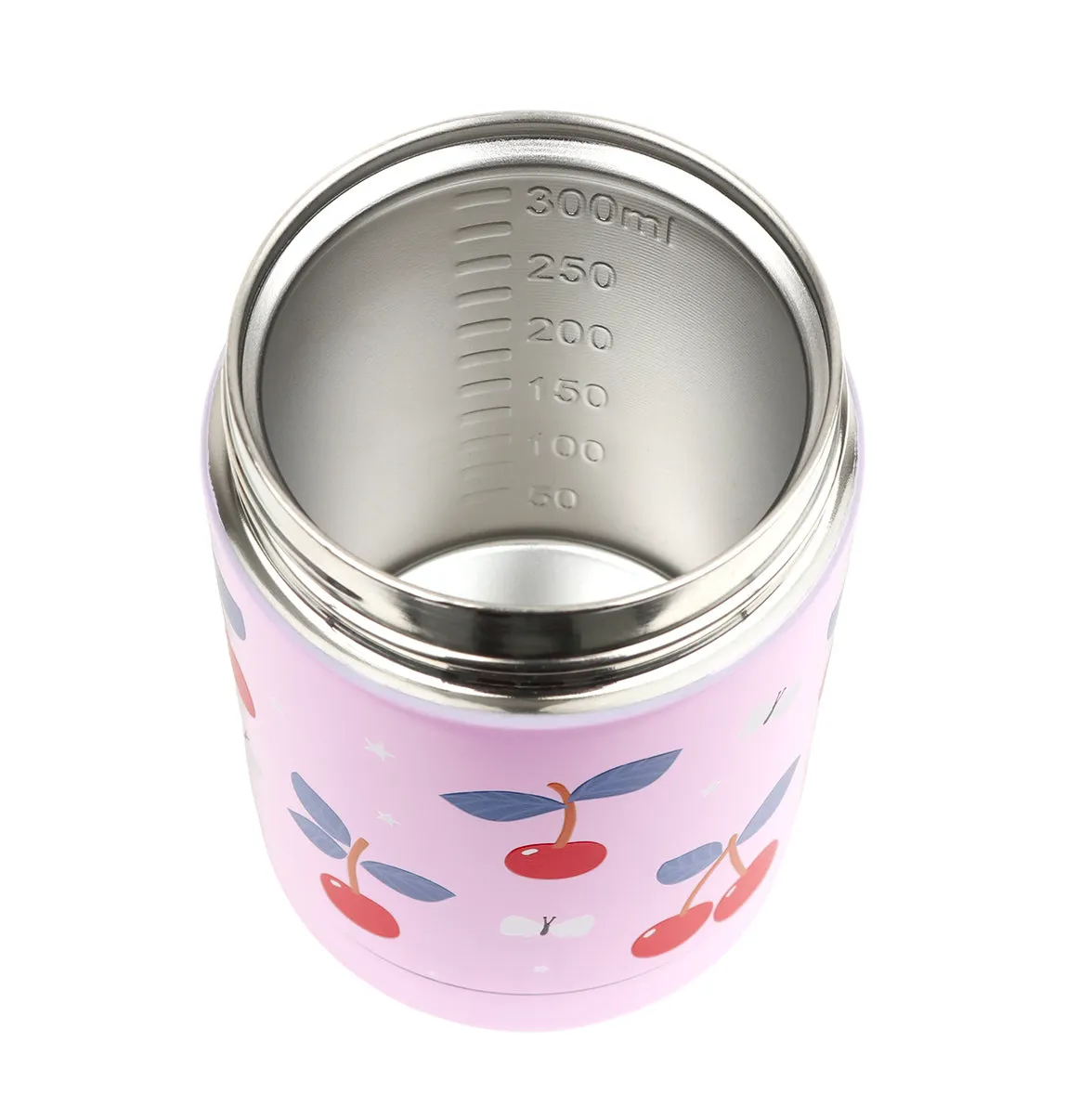 A Little Lovely Company voedselpot Kersen 300 ml geïsoleerd RVS