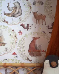 Hartendief Wonderful Woodland behang sneeuwwit mat