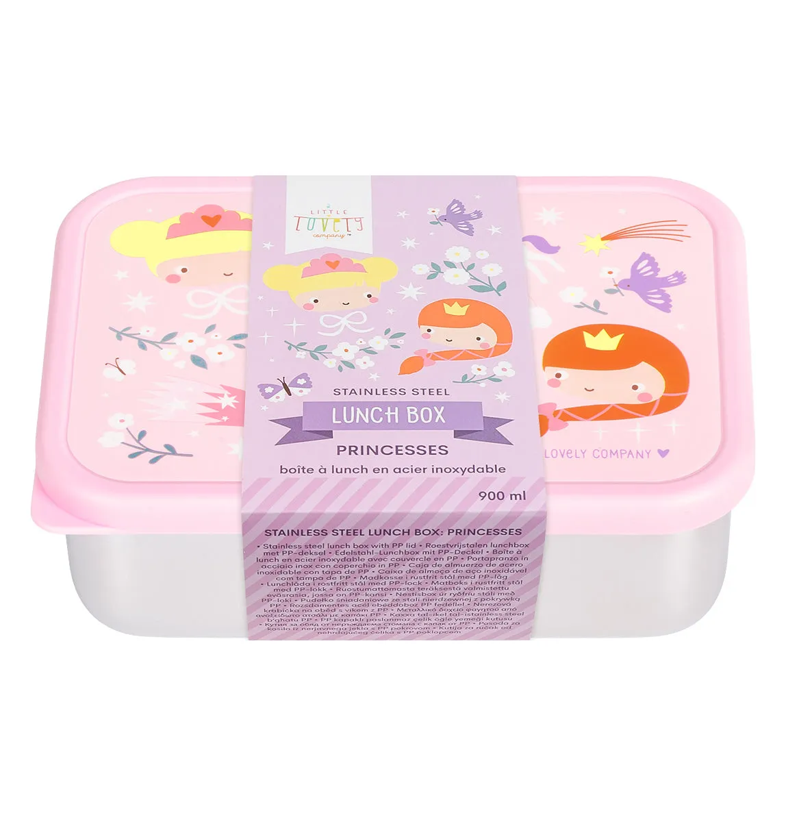 A Little Lovely Company Prinsessen lunchbox RVS lichtgewicht