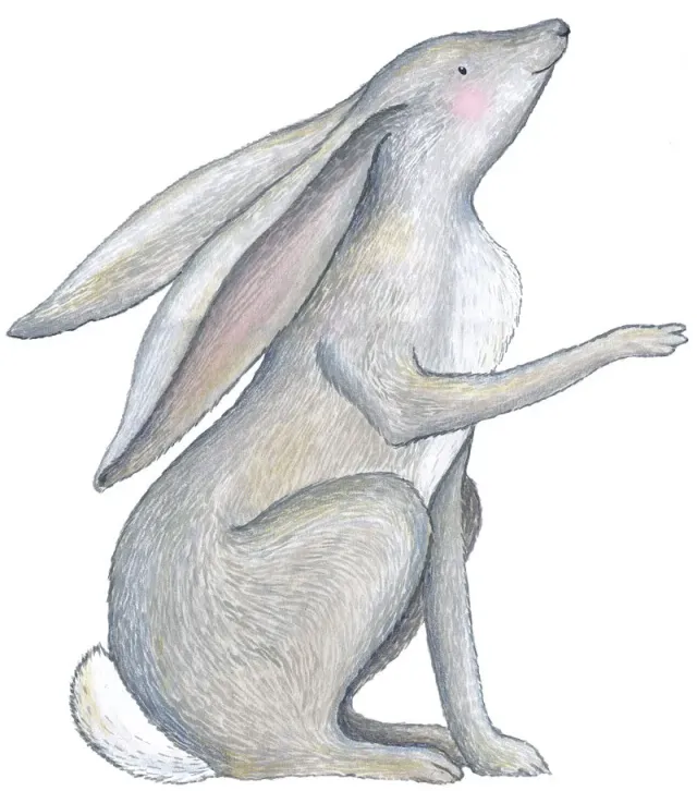 Hartendief Haasje Repje muursticker 33x55 cm aquarel