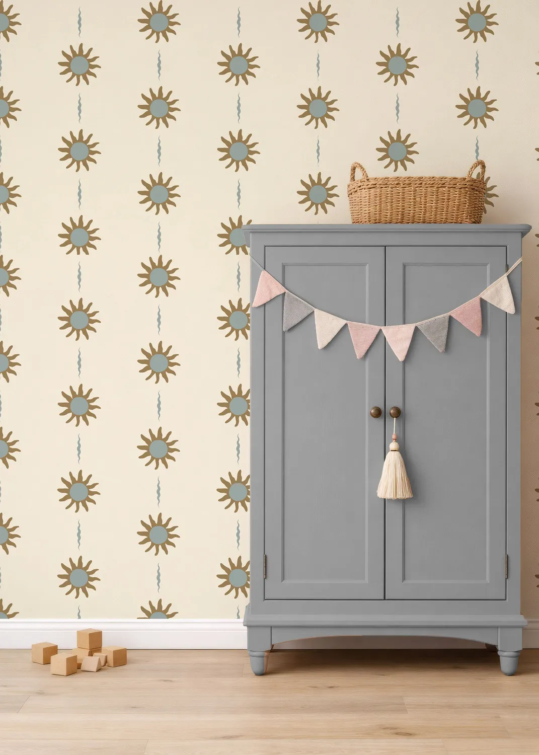 Little Amour Sunny Days Blue behang 1 rol zonnetjes