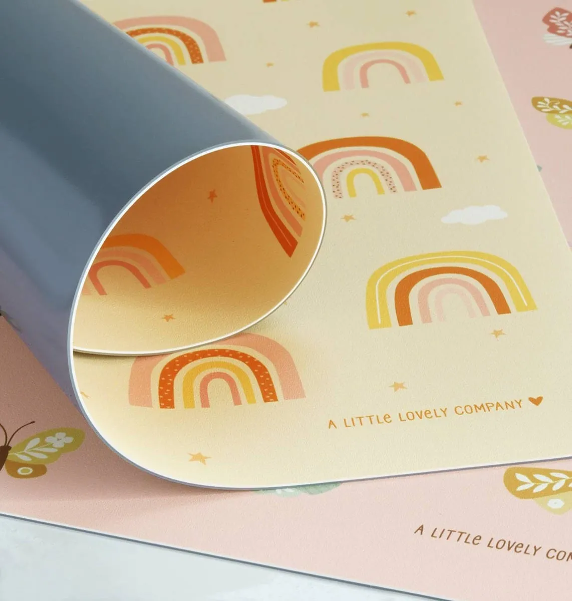 A Little Lovely Company Regenbogen placemat vinyl vanillegeel