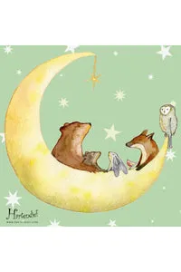 Hartendief Sailing the Moon muursticker 43x46 cm
