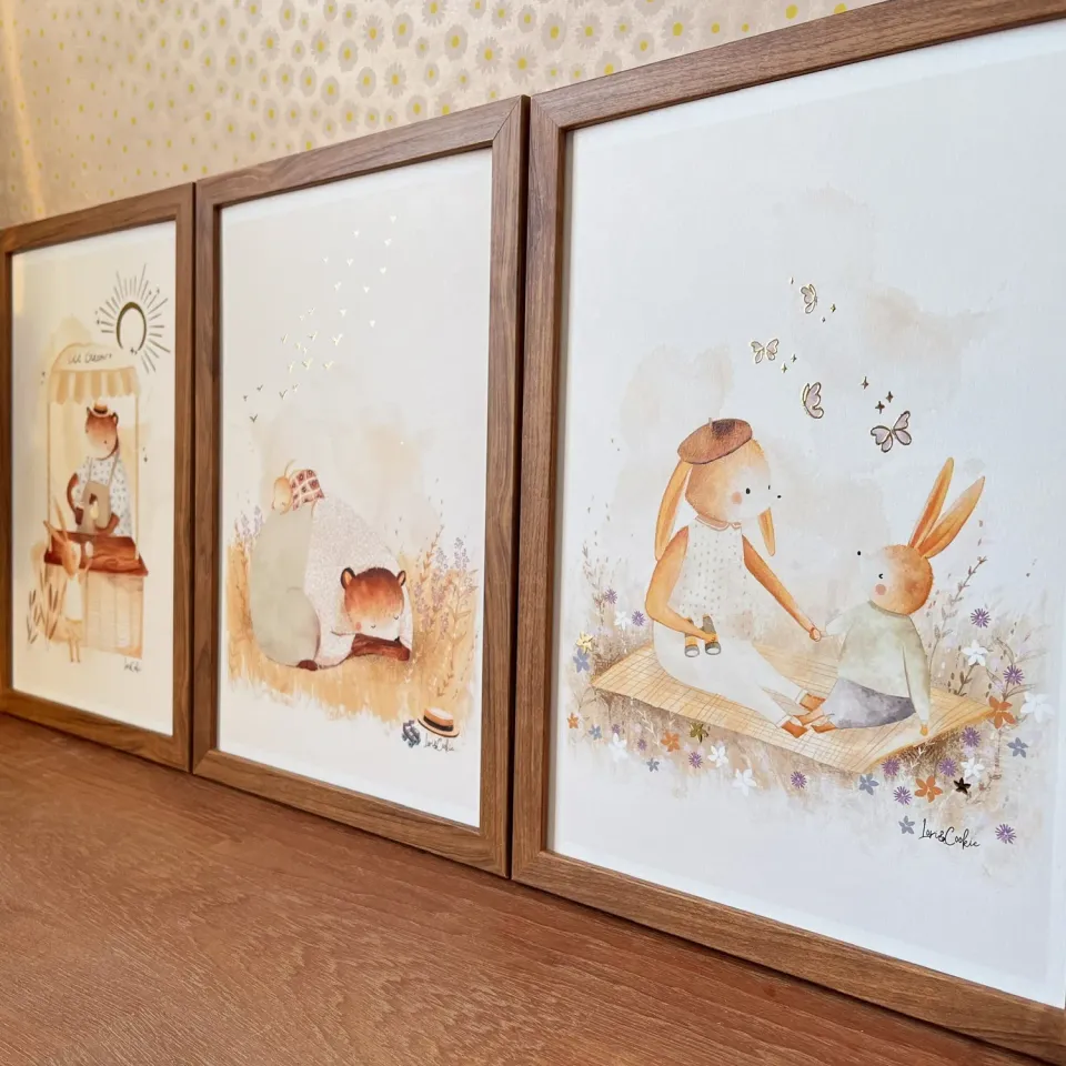 Lori & Cookie Kidsdeco Ijsco kar poster set van 3 goudfolie A4