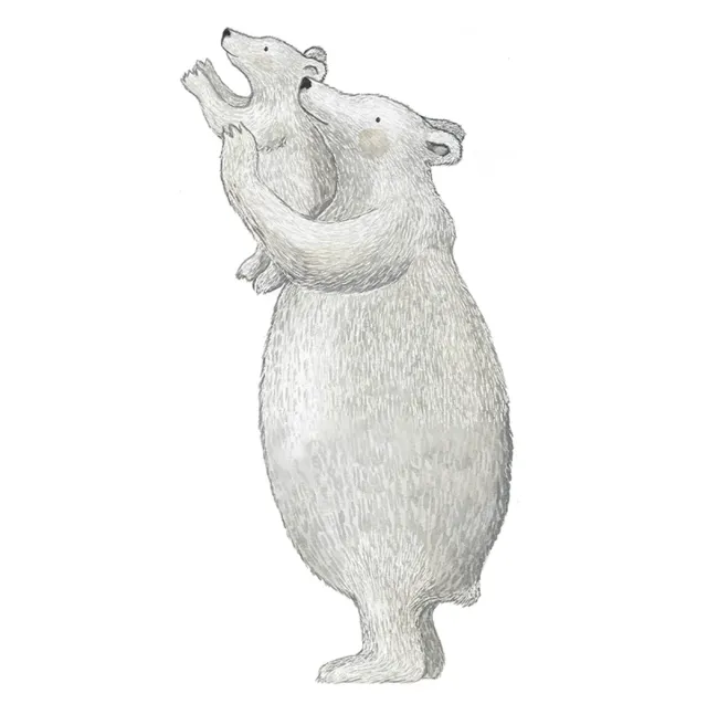 Hartendief Polar Bears muursticker 50x96cm aquarel