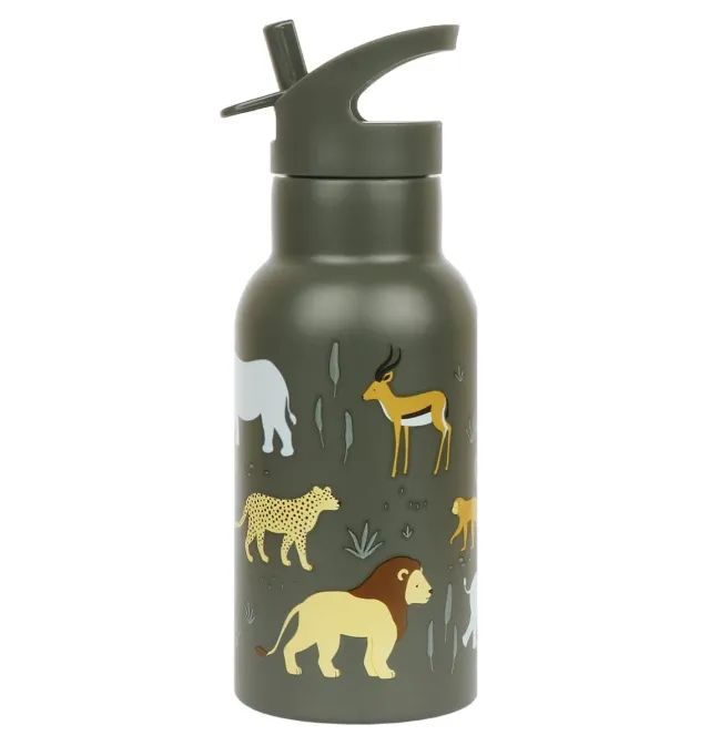 A Little Lovely Company Savanne drinkfles RVS 350 ml grijs