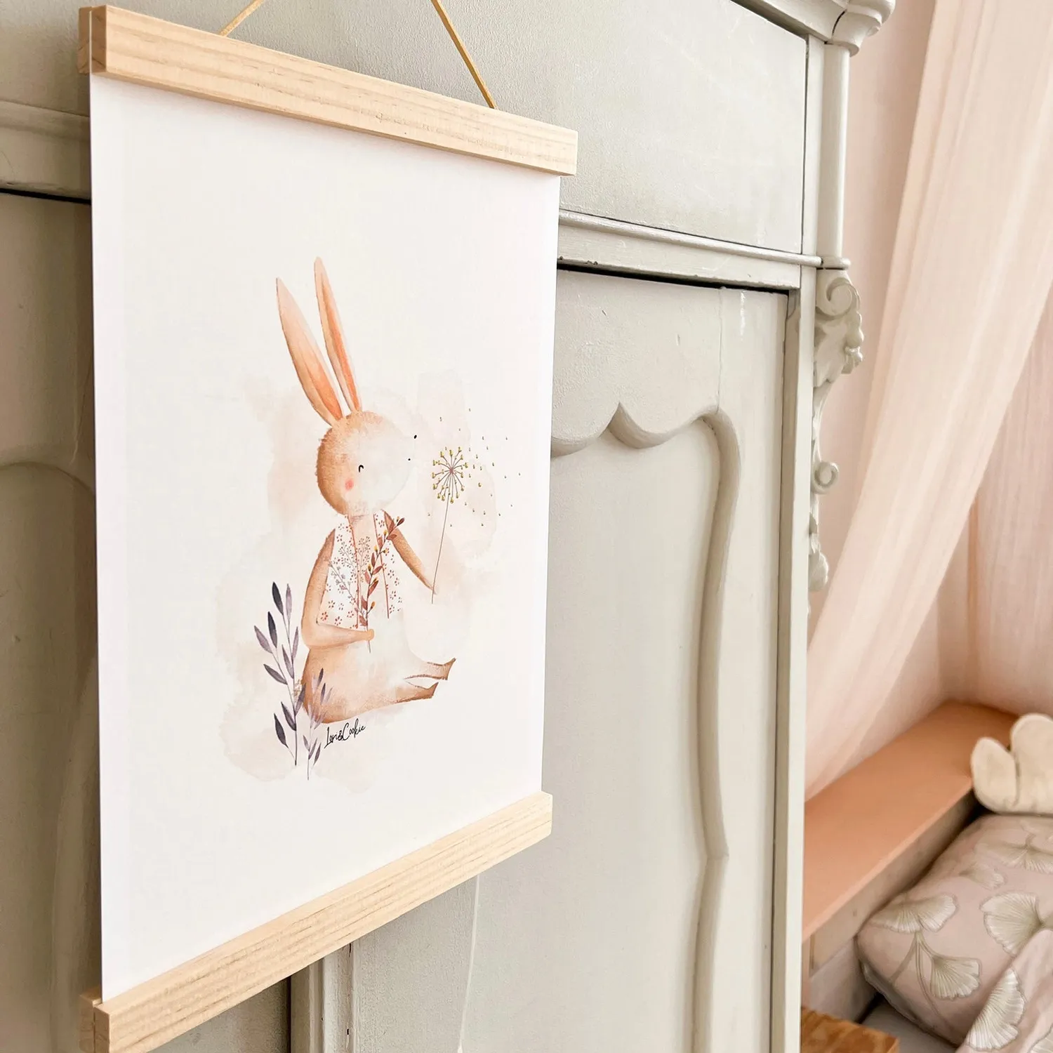 Lori & Cookie Kidsdeco magnetische posterhanger teakhout A4 hout