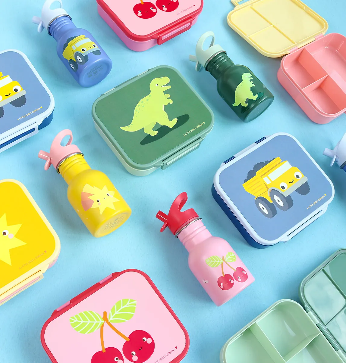 A Little Lovely Company Dinosaurus kleine RVS drinkfles 350 ml
