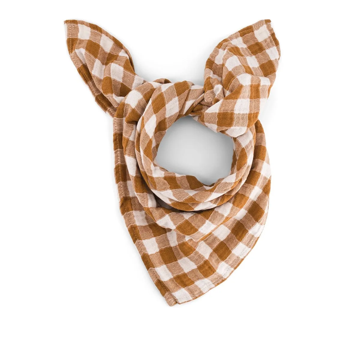 Musje Amsterdam Vichy wikkeldoek Caramel 110x110 katoen