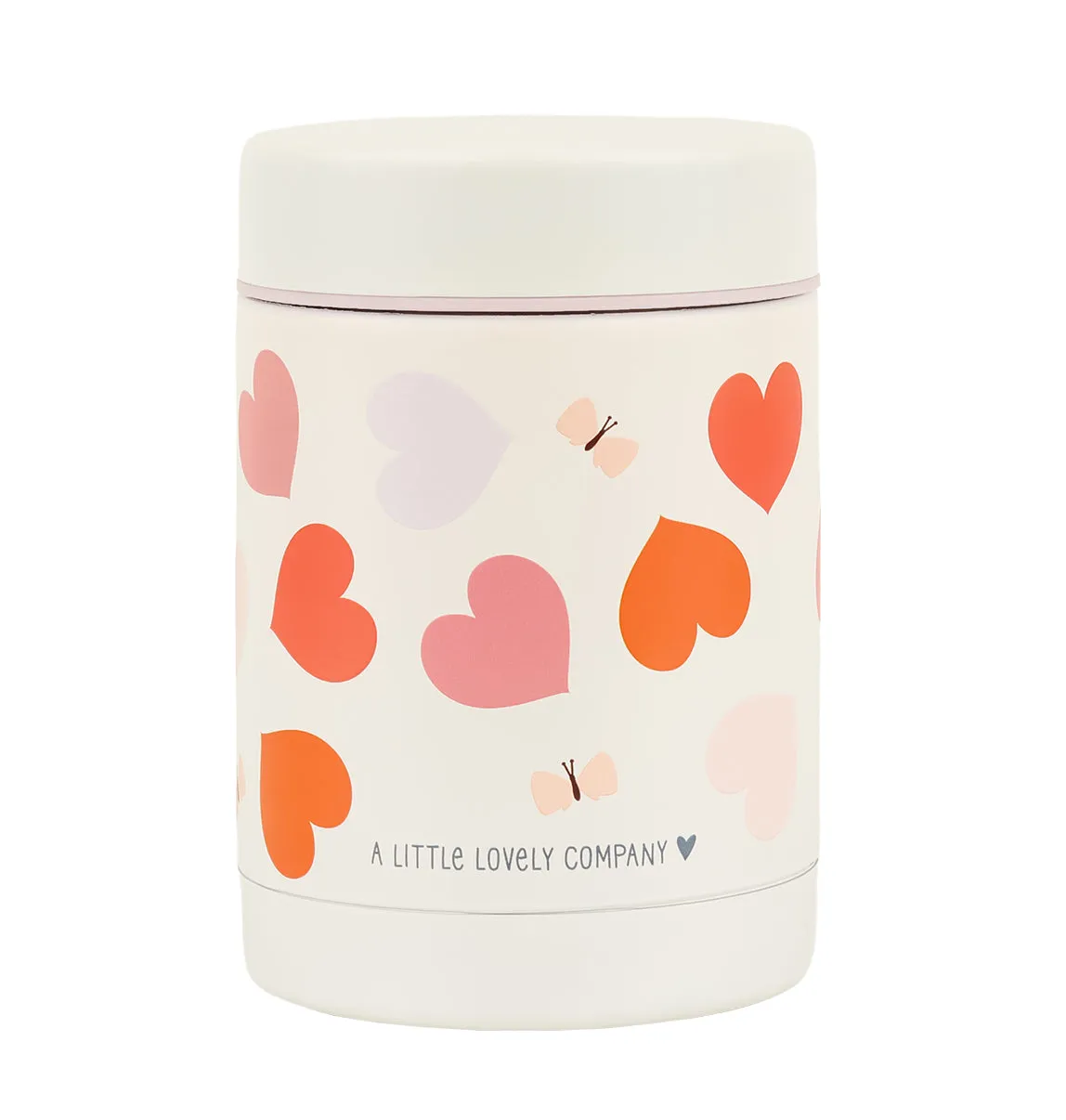 A Little Lovely Company voedselpot Hartjes 300 ml geïsoleerd RVS