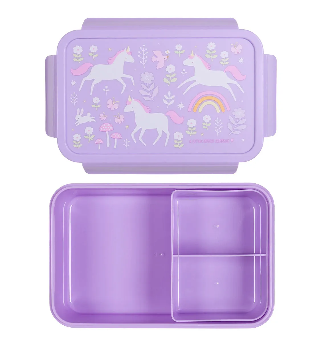 A Little Lovely Company Unicorn Dreams bento lunchbox paars