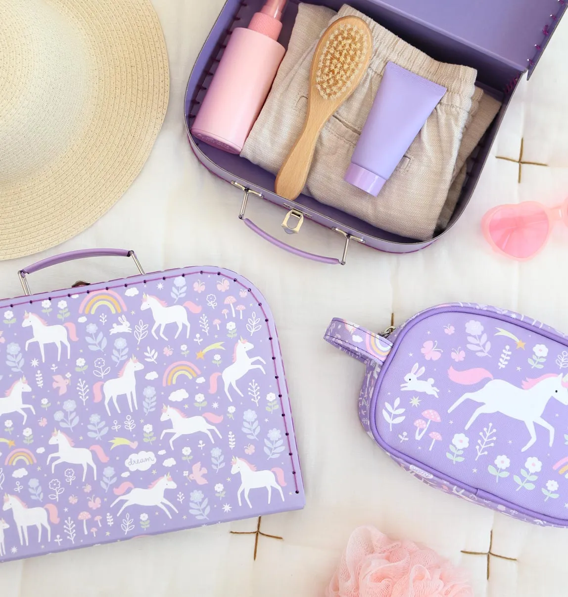 A Little Lovely Company Unicorn Dreams kofferset 2 stuks