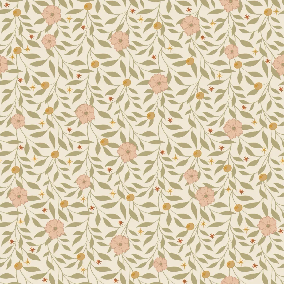 Little Amour Blossom Vines behang ochre 1 rol ranken