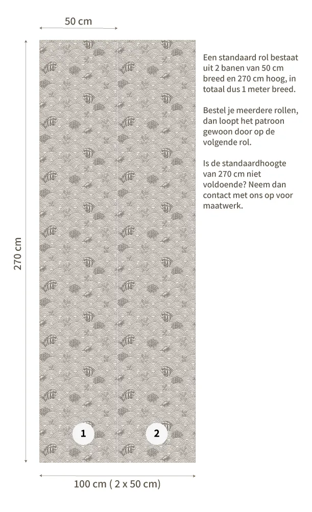 Little Amour Fishy waves behang grijs 1 rol dierenprint