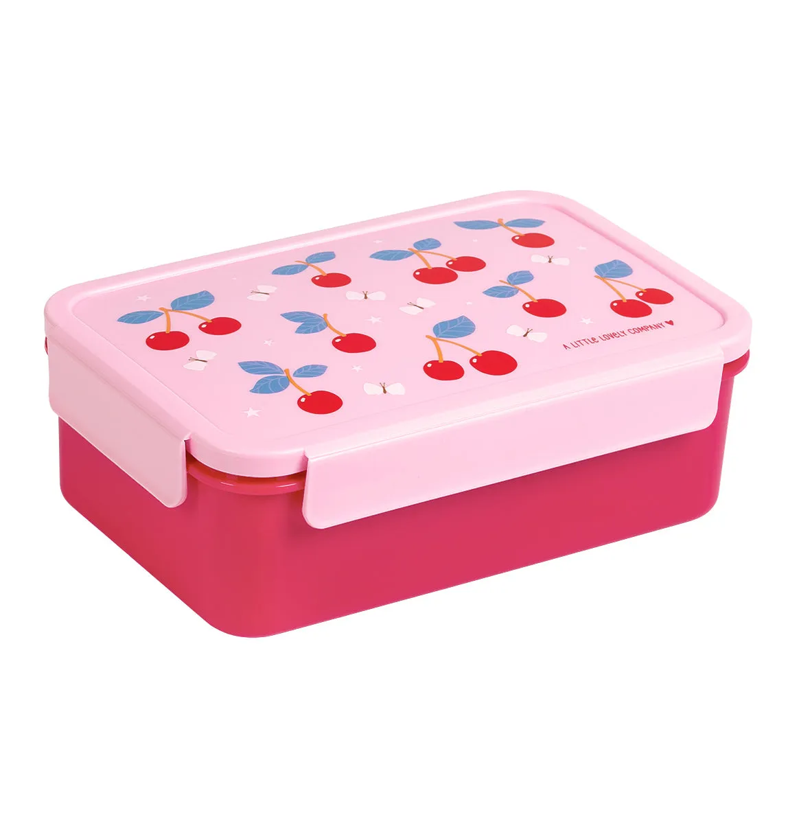 A Little Lovely Company Kersen bento lunchbox roze 2-vaks