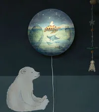 Hartendief Turtle Dream wandlamp stof 45 cm onderwater