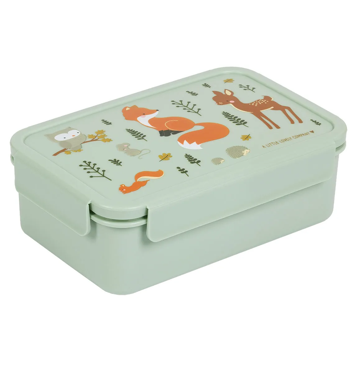 A Little Lovely Company Bosvriendjes bento lunchbox mint 2-vaks