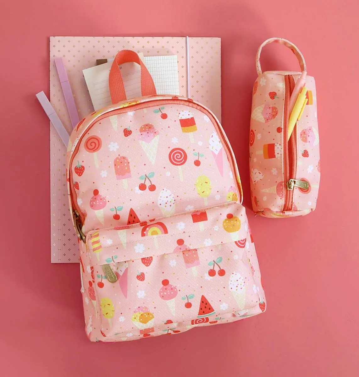 A Little Lovely Company IJsjes rugzakje roze peuterrugzak