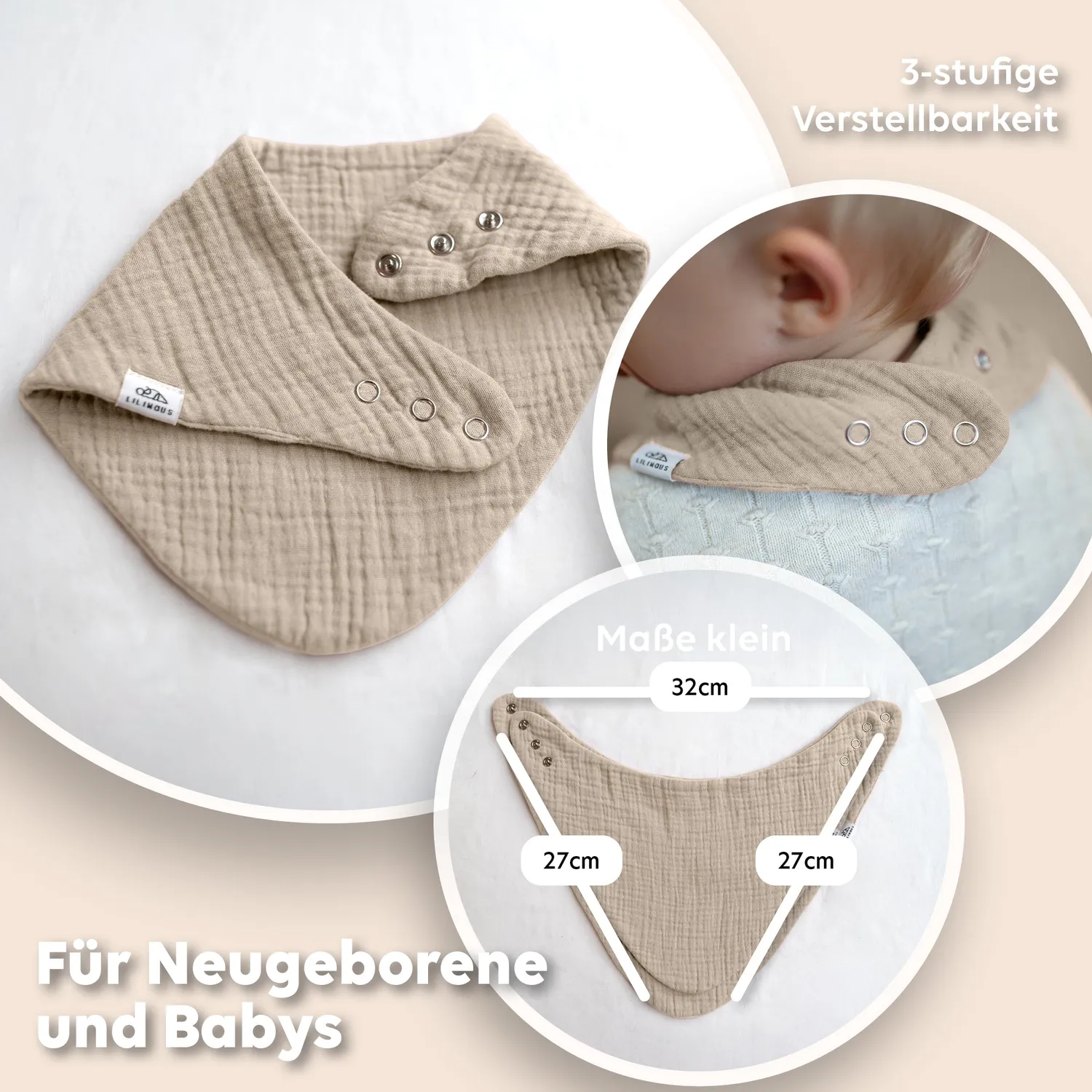 Lilimaus Baby startset musselin spuugdoek slab